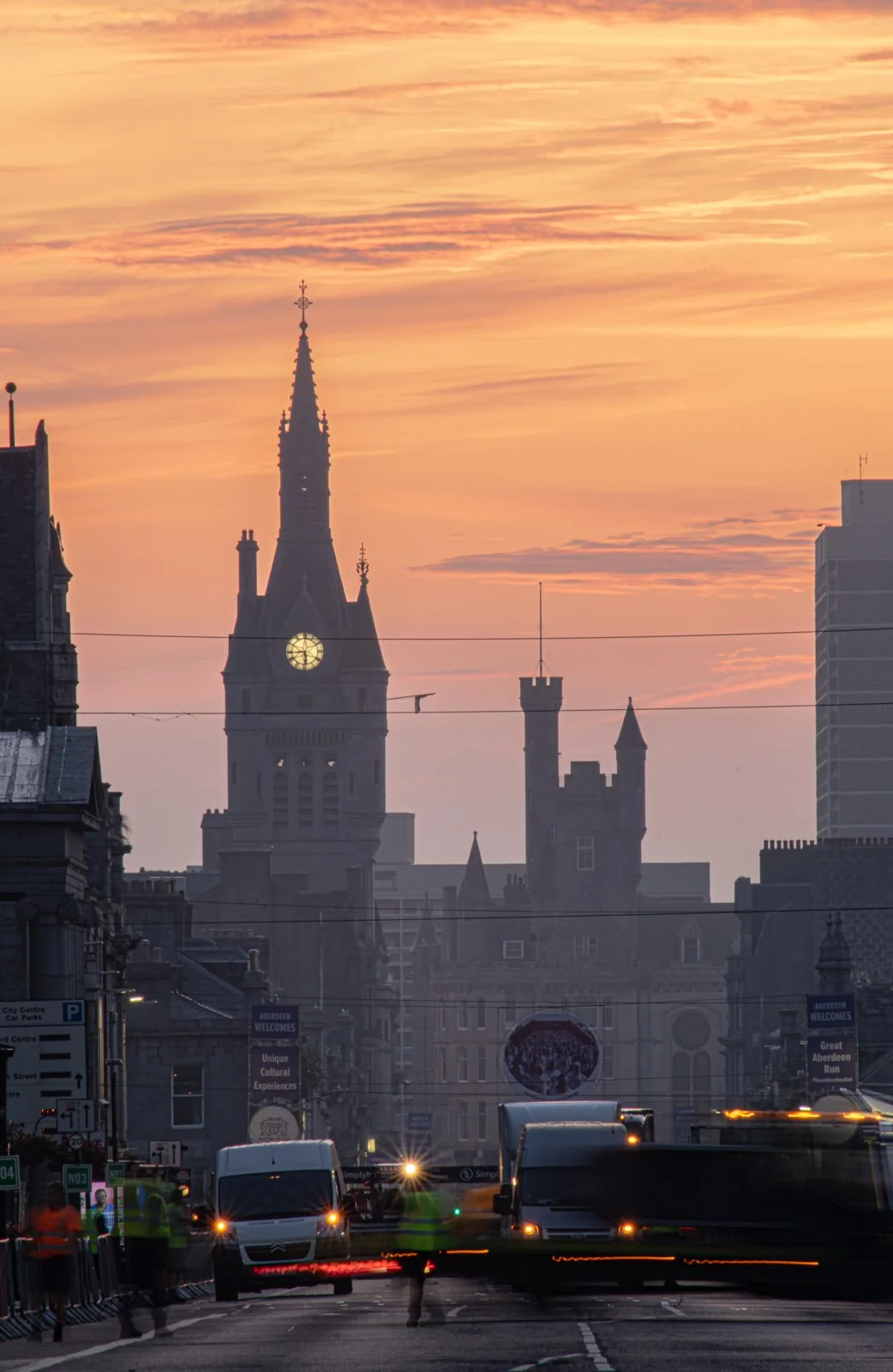 Spire at sunset
